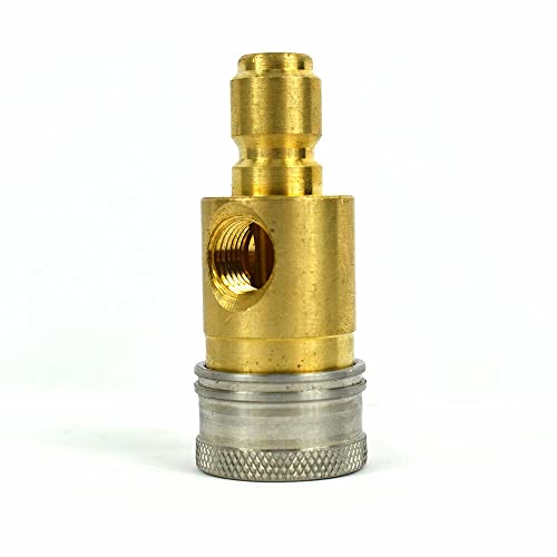 LEFITPA Replacement 3/8 Inch Pressure Washer Quick Coupler Gauge Brass Fitting With Stainless Steel for Interstate Pneumatics PW7163