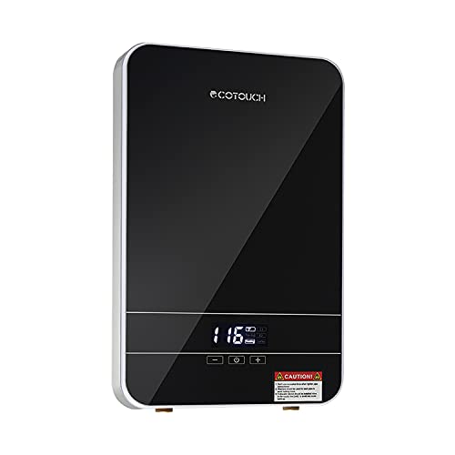 Electric Tankless Water Heater, ECOTOUCH on Demand Water Heater Electric Tankless Water Heater 240V Smart Instant Water Heater Self-Modulating Hot Water Heater ECO65, Black 6.5kW