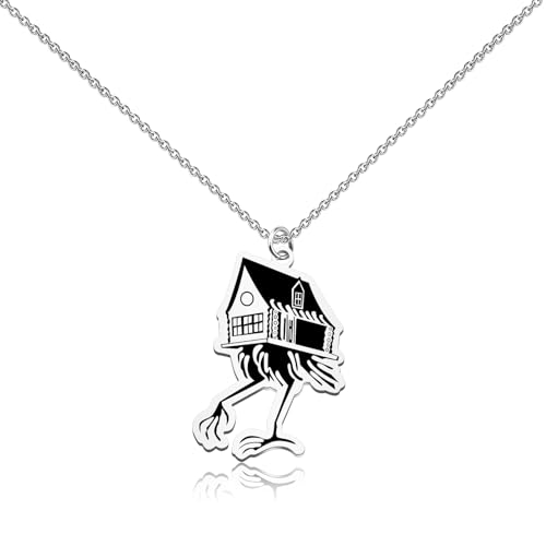 WUSUANED Funny Hut Necklace Folklore Inspired Jewelry Babayaga Gift Mysterious Witch Gift Mythology Lover Gifts