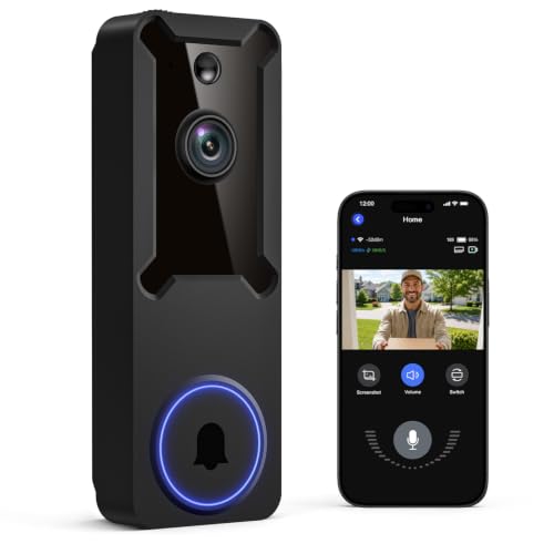 Doorbell Camera Wireless, 1080P Battery Powered Video Front Door Camera | AI Human Detection, Night Vision, 2-Way Audio, Cloud Storage, 2.4GHz WiFi Home Security Camera for Apartment/Office/Entryway - image 1