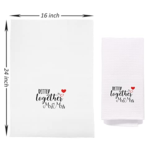 Negiga Better Together Mr.and Mrs. Couple Bath Towels 24X16 Inch Set Of 2,Romantic Love Decor Decorative Dish Hand Towels For Kitchen Bathroom,Anniversary Valentine Wedding Gifts For Couples Newlyweds #TOP3