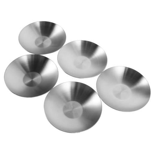 CIYODO Elegant Stainless Steel Seasoning Dishes Set Mini Sauce Plates Japanese Style Condiment Bowl for Party