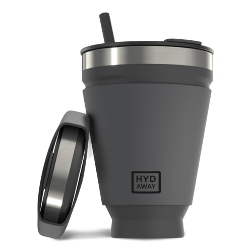 HYDAWAY 16oz Collapsible cup - Insulated Drink Tumbler - BPA-Free Silicone Cup with Lid, Perfect for Coffee, Travel, and Everyday Use