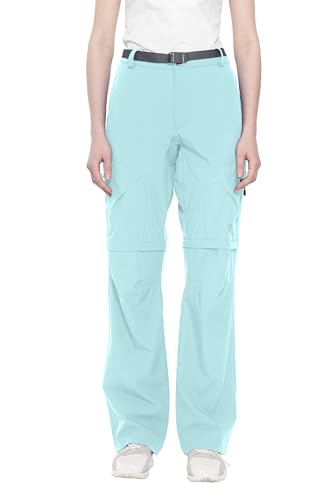 Little Donkey Andy Women's Lightweight Quick Dry Convertible Pants Zip Off Golf Hiking Travel Light Blue M