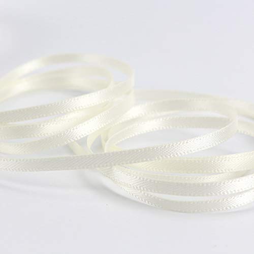 HUIHUANG Ivory Satin Ribbon 1/8 inch x 100 Yards Roll Ribbon Thin Small Satin Double Faced Ribbons for Crafts Gift Wrapping Wedding Invitation Card DIY Bows(Beige/Ivory) by HUIHUANG - Image 2