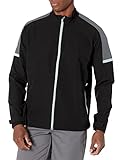 Callaway Men's Swing Tech Blocked Long Sleeve Golf Windbreaker, Caviar, Medium
