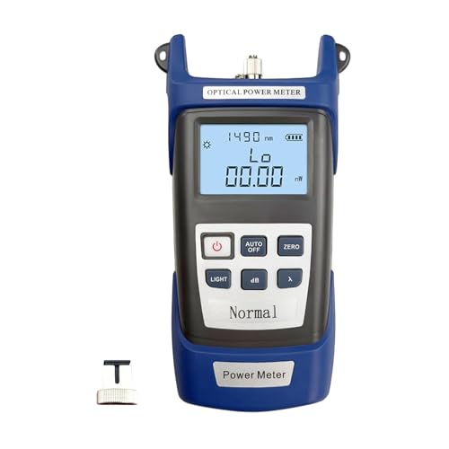 Flylin Fiber Optical Power Meter, Handheld Cable Tester with Visual LCD Display and SC/FC Connector, Troubleshooting Fiber Optic Cable Tester Measuring Scope -70~6dBm
