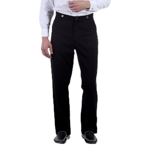 ThePirateDressing Men's Steampunk Victorian Costume Pants – High Waist Trousers for Cosplay, Renaissance Festival, Halloween (XL)