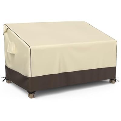 MR. COVER Outdoor Couch Cover Waterproof, Patio Furniture Covers for 2-Seater Couch, Fits up to 60"W x 35"D x 35"H, Moisture-proof & UV-protection, Brown & Khaki