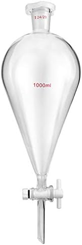 QWORK 1000ml Separating Funnel with 24/29 Joints and PTFE Plug