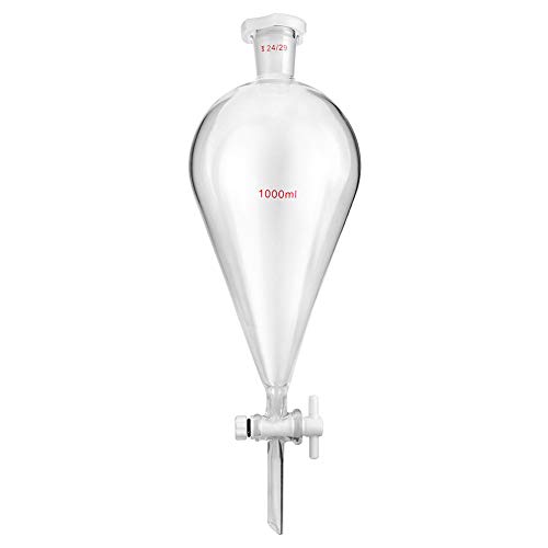 QWORK Separating Funnel with PTFE Plug