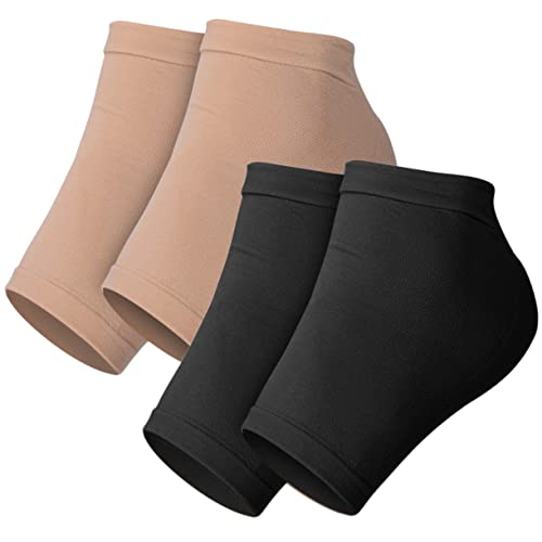 VALICLUD 2 Pairs Breathable Silicone Heel Protectors Portable Toeless Foot Sleeves for Cracked Elastic Foot Care Socks for Men Women Moisturizing and Comfortable Design