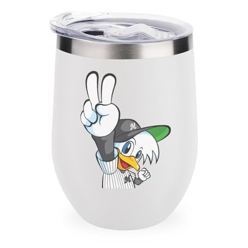 ワインタンブラー 千葉ロッテマリーンズ 野球応援 卵殻カップ タンブラー 350ml U字型 コーヒーカップ 蓋付き ステンレス製 魔法瓶 保冷 保温 水筒 直飲み 応援グッズ プレゼント