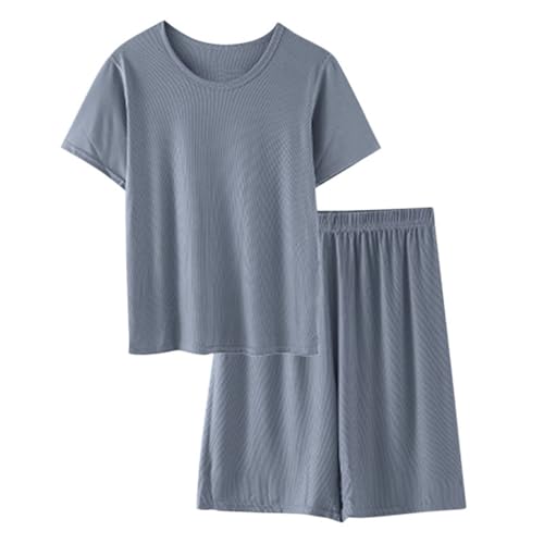 Men Pajama Set Short Sleeve Shirt and Shorts Pajamas 2 Pieces Sets Lightweight Soft Sleepwear Mens Pjs Lounge Wear 2025