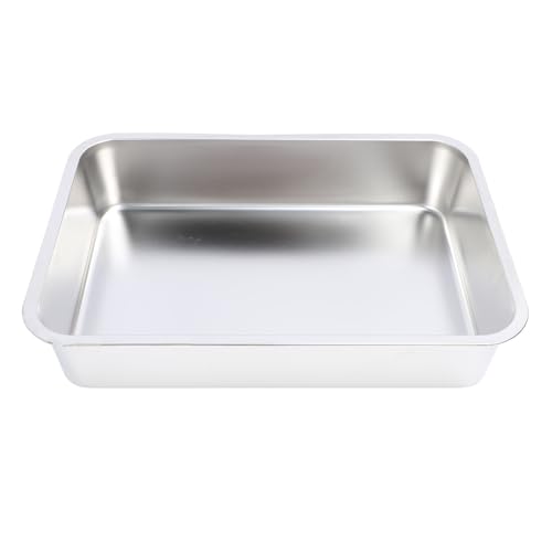 Caja de arena para gatos acero inoxidable 50x35x10 cm miniatura 3