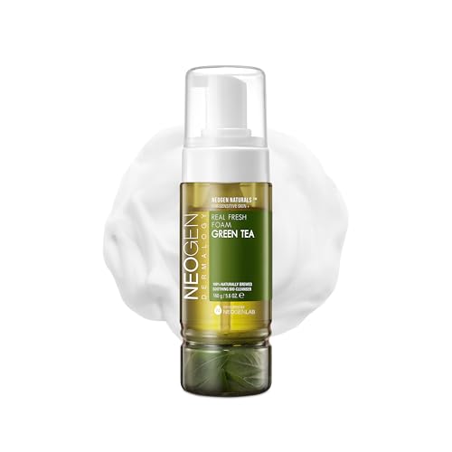 NEOGEN Real Fresh Foam Cleanser, Green Tea 5.6 Fl Oz (160g) - Soothing & Hydrating Gentle Cleansing Foam with Real Green Tea Extract, Clean Beauty - Korean Skin Care