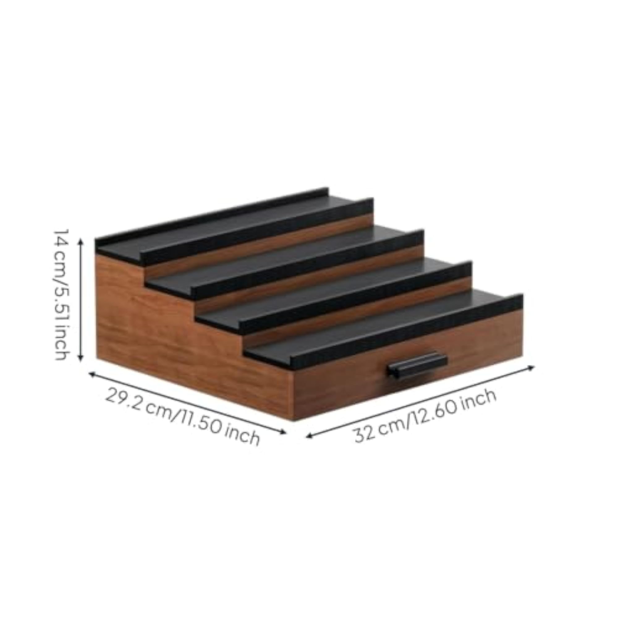 4-Tier Wooden Stepped Display Rack for Perfume and Cosmetics