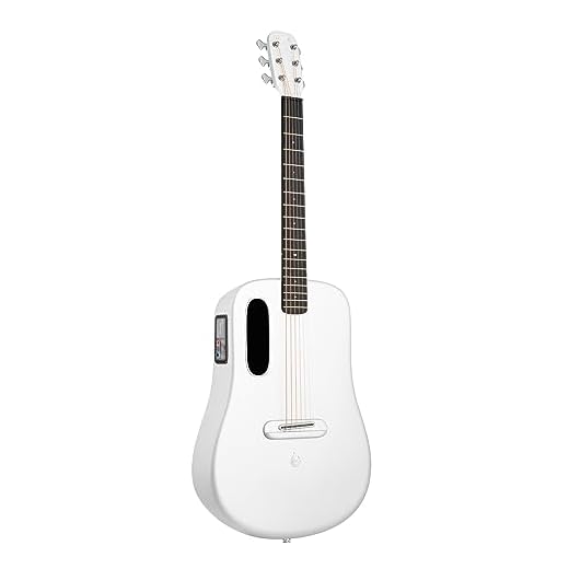 Lava Guitarra electroacústica de fibra de carbono ME 4 con sistema FreeBoost 3.0,con funda para guitarra,cable de datos,llave de cuello,compatible con WiFi de 2,4 GHz y Bluetooth 5G (38 pulgadas),