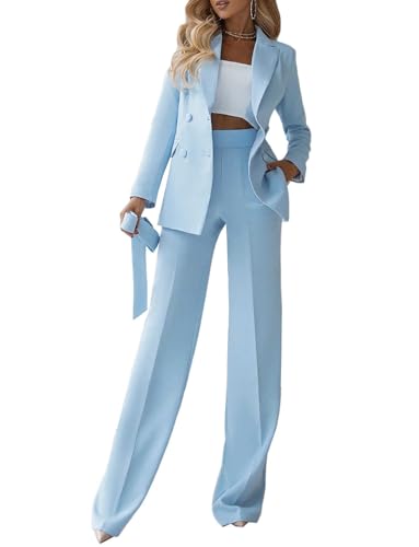 Women's 2-Piece Suit Peak Lapel Double Breasted Jacket Pants Tuxedos for Formal Dinner