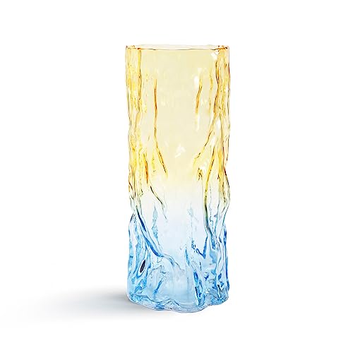 Klevering Vase Trunk Bicolour Jaune D11 x 27 cm Verre Couleur : jaune