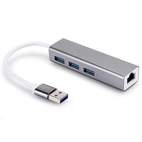 Oumij1 USB3.0 HUB USB à RJ45 DM-HE83 Carte de Réseau Filaire en Alliage D'aluminium 100M USB + 3.0 HUB Adapter USB à RJ45