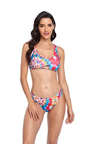 WXXGY Koffer Damen Teilt Badeanzug Spitze Hoch Taille Badeanzug Swimsuits. Plus Größe Bikini Swimwear ./pink/L Cover