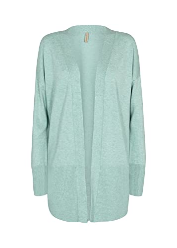 Soya Concept Damen SC-Dollie 523 Long Open Front Knit Cardigan Wollpullover, Green Haze Mix, Medium Cover