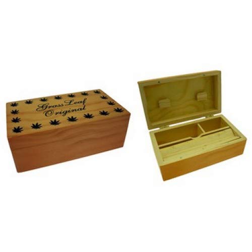 Topdeals4you Rolling Wooden Boxes Small/Medium/Large Grass Leaf Smoking Cigarette Rolling Tray (Medium)