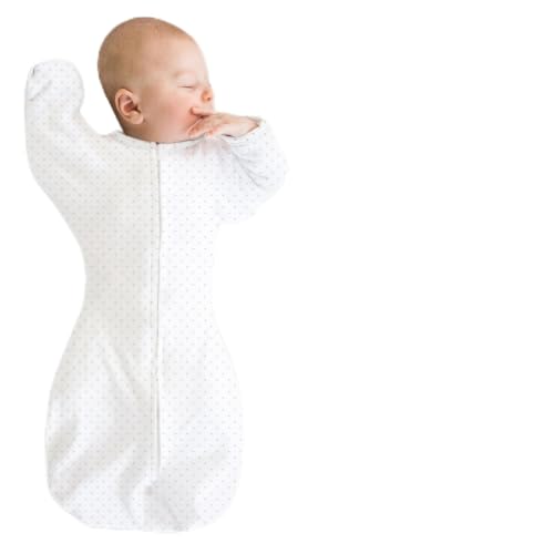 Image of SwaddleDesigns Transitional Swaddle Sack, Arms Up Half-Length Sleeve & Mitten, Most Gradual Transition Swaddle for Newborn