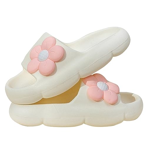 Kids Girls Comfortable Flower Cloud Slides Non Slip Lightweight Shower Sandals Fashion Thick House Bathroom Shoes