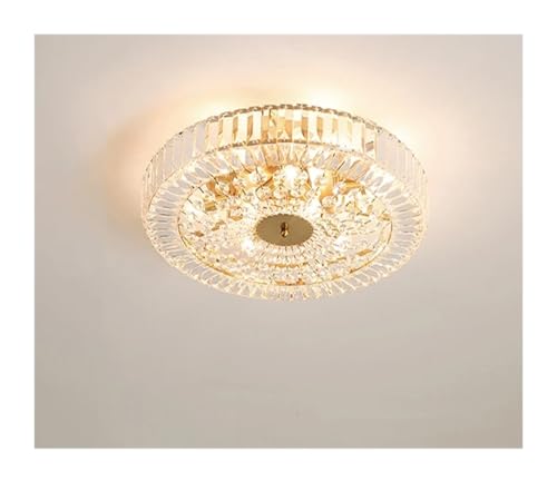Poteau de plafond de chambre à coucher avec lustre doré en cristal D40