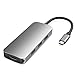 Produktbild 7-in-1 Aluminium Multiport USB-C Hub, mit 100W Power Delivery, 4K HDMI Hafen, 3 USB 3.0 Hafen, SD/TF Kartenleser, Geeignet für MacBook Pro/Air, Chromebook, Dell XPS, Huawei Mate 20/P40, Grau