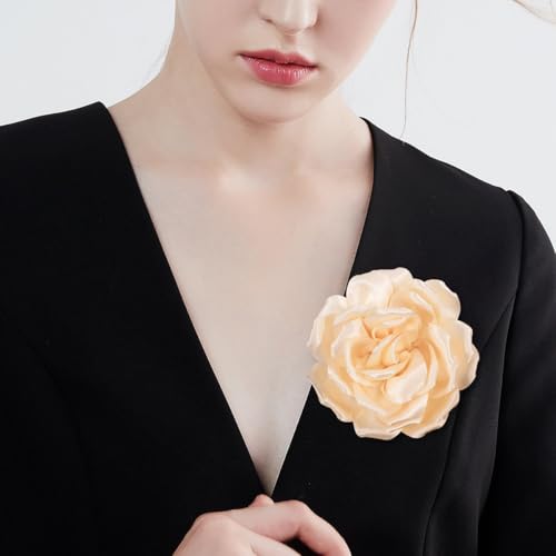 Image of 4.3 inch Red Rose Hair Clip Large Flower Brooches for Women | Charming Flowers Pins for Clothes | Turn Heads with Stylish Rose Hair Clip Flower Brooch Pin for Clothes & Clips for Woman
