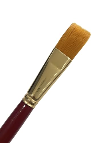 Image of polo Synthetic Hair Flat Brushes 10 | Pack of 3 | Premium Fine Edge Paintbrush Set for Acrylic, Wate