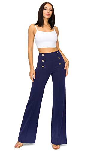 Cemi Ceri Women's High Waist Dress Pants w/Button Decorate2