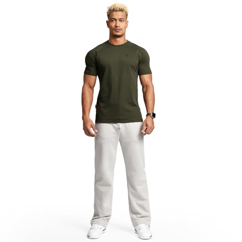 Image of Casual Short Sleeve Crew Neck Classic Wicking Breathable Fitness Muscle Athletic T Shirts Mens
