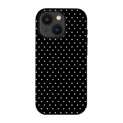 iPhone 13 hoesje hybride 2-laags TPU siliconen schokbestendig harde schaal krasbestendig zwart polkadot