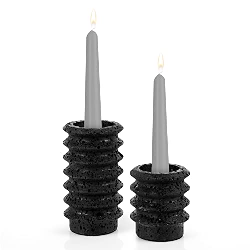 Flenpptly Candle Stick Candle Holder Candlestick Holders Marble Taper Candle Holders Set Of 2 Fits Two Sizes Of Candles For Home, Party, Traditional Holiday Decoration (Black) #TOP3