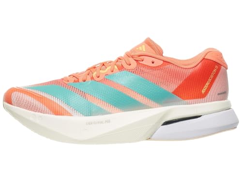 Adidas Women's Adizero Boston 13 Running Shoes Sneaker, Semi Coral/Flash Aqua/Flash Orange, 8