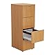 office hippo Strapazierfähiger Aktenschrank, robuster Schubladenkasten, Büroschrank mit Anti-Kipp-Mechanismus, abschließbarer Bürostauraum für A4- oder Kanzleiakten-Ablage, Buche, 4 Schubladen