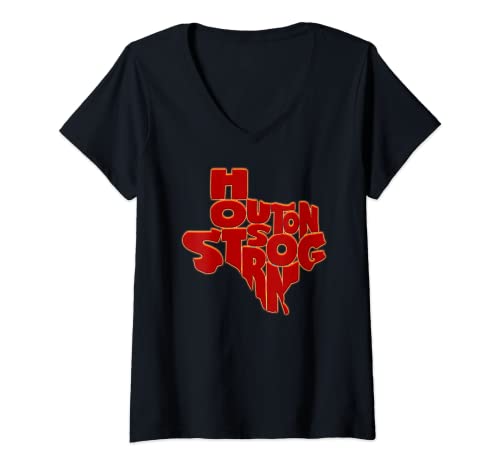 Mujer Houston Strong Texas Lover Orgulloso tejano Orgullo de Camiseta Cuello V