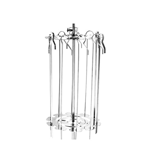 Calayu Plaque de cuisson pour brochettes en acier inoxydable avec brochettes rotatives 10 brochettes pour viande, légumes