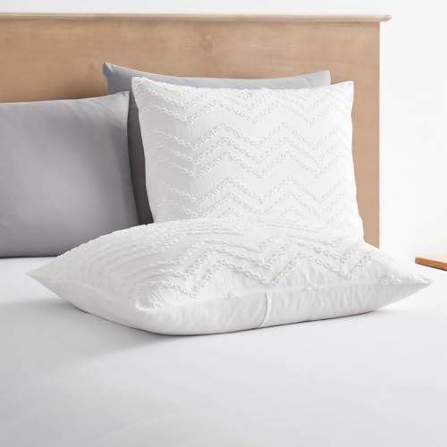 Image of Boho Bedding King Duvet Cover Set - Tufted Double Brushed Boho Duvet King with Zipper Closure, 104x90 Inches, 2 Pillow Shams