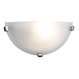 Access Lighting 20417LEDDLP-BS/ALB Trident Mona LED Wall Sconce with Alabaster Glass Diffuser, Brushed Steel