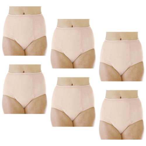 6-Pack Women's Super Absorbency Incontinence Panties Beige 3X (Fits Hip 49-51") #TOP7