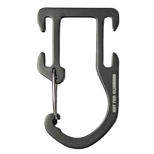 Molle Attachment Backpack Gear Tactical Aluminum Carabiner Snap D-Ring Clip Hook (Dark Grey)