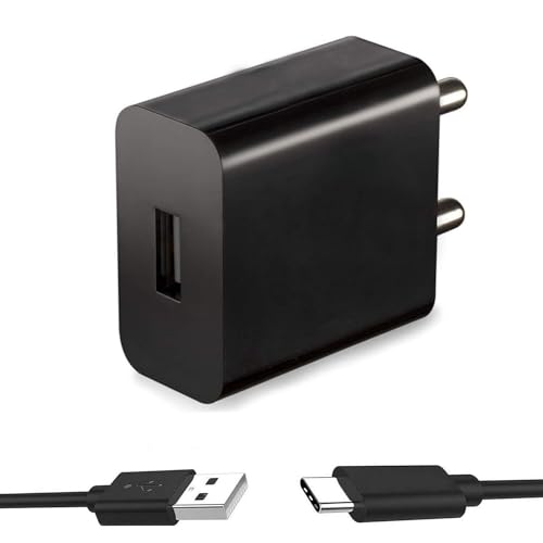 Image of 18W Charger for vivo T2x / T 2 x Charger Original Adapter Like Android Mobile Fast USB Wall Charger with 1 Meter USB Type C Charging Data Cable (3 Amp, TBE14, Black)