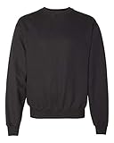 Champion Men's Max Crewneck Full Athletic Fit Sweatshirt, black, Medium