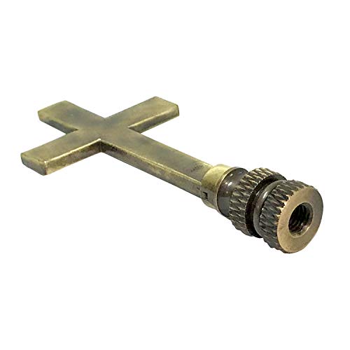 Image of Royal Designs, Inc. Cross Lamp Finial, Large Antique Brass, Decorative Replacement Finial for Table or Floor Lamps, Single