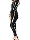 YouYaYaZ Damen(S-5XL) Neu Leder Body Babydoll Wetlook Dessous für Clubwear Nachtwäsche(Schwarz,l)